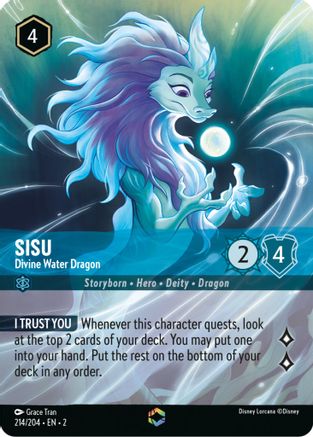 Sisu - Divine Water Dragon (Enchanted) (214/204) [Rise of the Floodborn] Holofoil Lorcana Single Disney