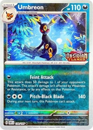 Umbreon (Obsidian Flames Stamped) (130) Reverse Holofoil [Misc: Cards & Products] Pokemon Single Pokémon