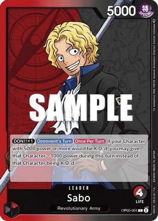 Sabo (001) (OP05-001) [Awakening of the New Era] One Piece Single Bandai