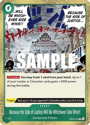 Because the Side of Justice Will Be Whichever Side Wins!! (OP05-037) [Awakening of the New Era] Foil One Piece Single Bandai