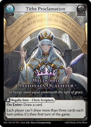 Tithe Proclamation (017) [Promotional Cards] Foil Grand Archive Single Weebs of the Shore