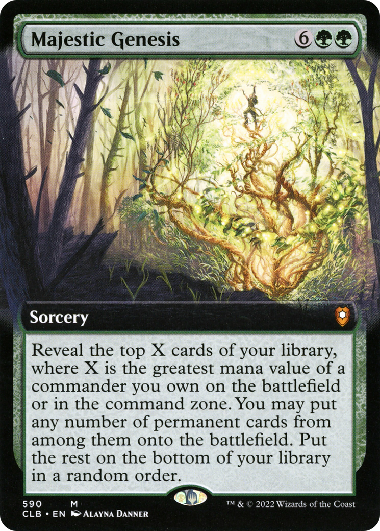Majestic Genesis (CLB-590) [Commander Legends: Battle for Baldur's Gate] (Extended Art) Foil MTG Single Wizards of the Coast