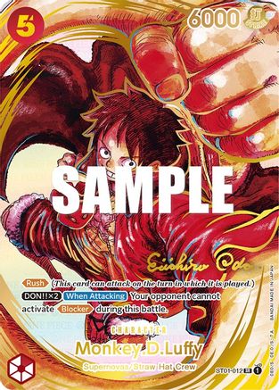 Monkey.D.Luffy (012) (Alternate Art) (Gold-Stamped Signature) (ST01-012) [Awakening of the New Era] Foil One Piece Single Bandai