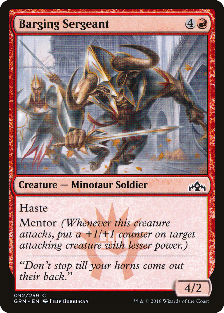 Barging Sergeant (GRN-092) [Guilds of Ravnica] MTG Single Wizards of the Coast