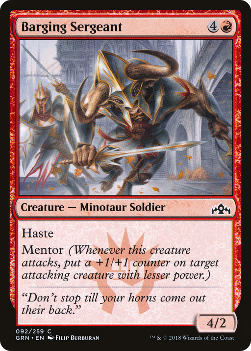 Barging Sergeant (GRN-092) [Guilds of Ravnica] MTG Single Wizards of the Coast
