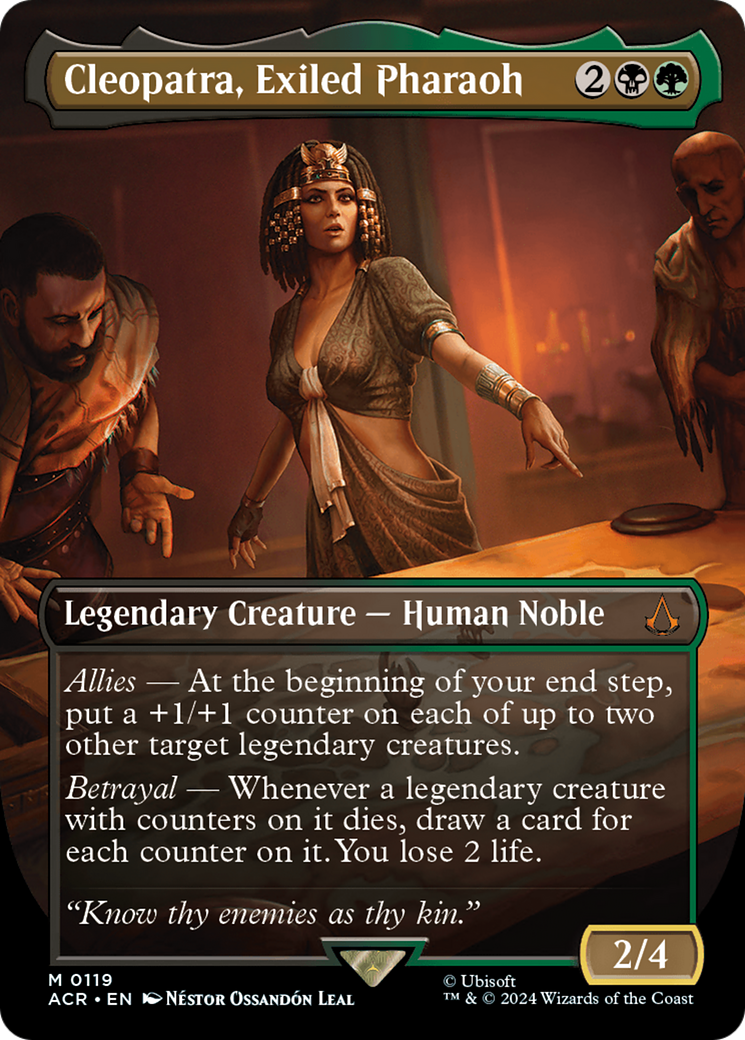 Cleopatra, Exiled Pharaoh (ACR-119) [Assassin's Creed] (Borderless) Foil MTG Single Wizards of the Coast