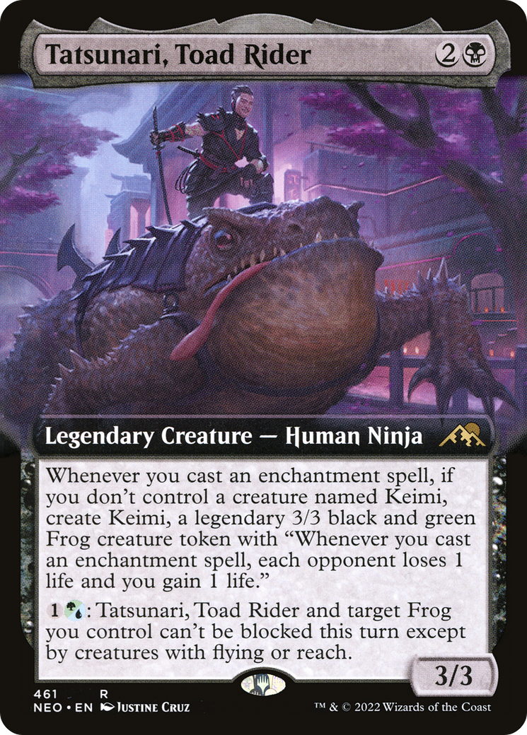 Tatsunari, Toad Rider (NEO-461) [Kamigawa: Neon Dynasty] (Extended Art) MTG Single Wizards of the Coast