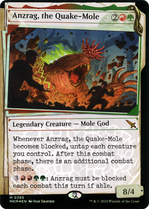 Anzrag, the Quake-Mole (Invisible Ink) (MKM-385) [Murders at Karlov Manor] (Showcase) Foil MTG Single Wizards of the Coast