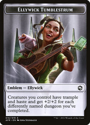 Treasure // Ellywick Tumblestrum Emblem Double-Sided Token [Dungeons & Dragons: Adventures in the Forgotten Realms Tokens] MTG Single Magic: The Gathering   