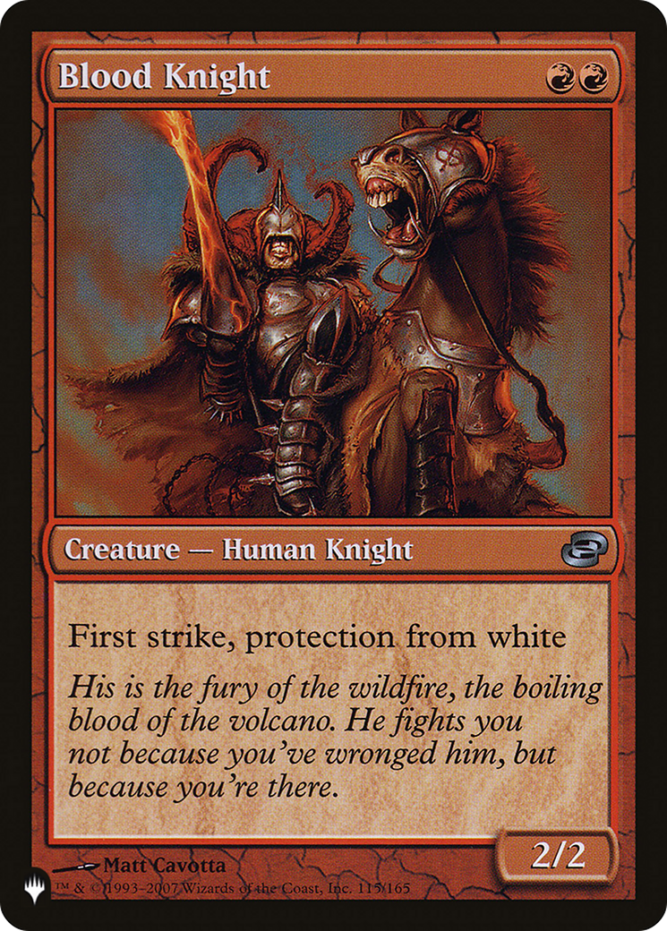 Blood Knight (LIST-PLC-115) [Mystery Booster] The List (colorshifted) MTG Single Wizards of the Coast