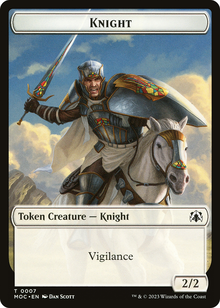 Knight (TMOC-007) [Tokens] March of the Machine Commander Tokens MTG Single Wizards of the Coast