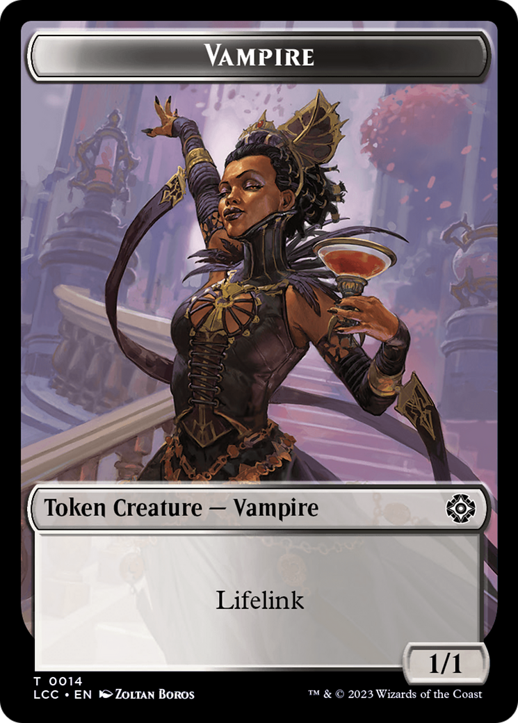 Vampire (0014) // Vampire Demon Double-Sided Token [Tokens] The Lost Caverns of Ixalan Commander Tokens MTG Single Magic: The Gathering