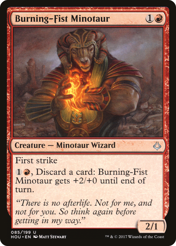 Burning-Fist Minotaur (HOU-085) [Hour of Devastation] MTG Single Wizards of the Coast