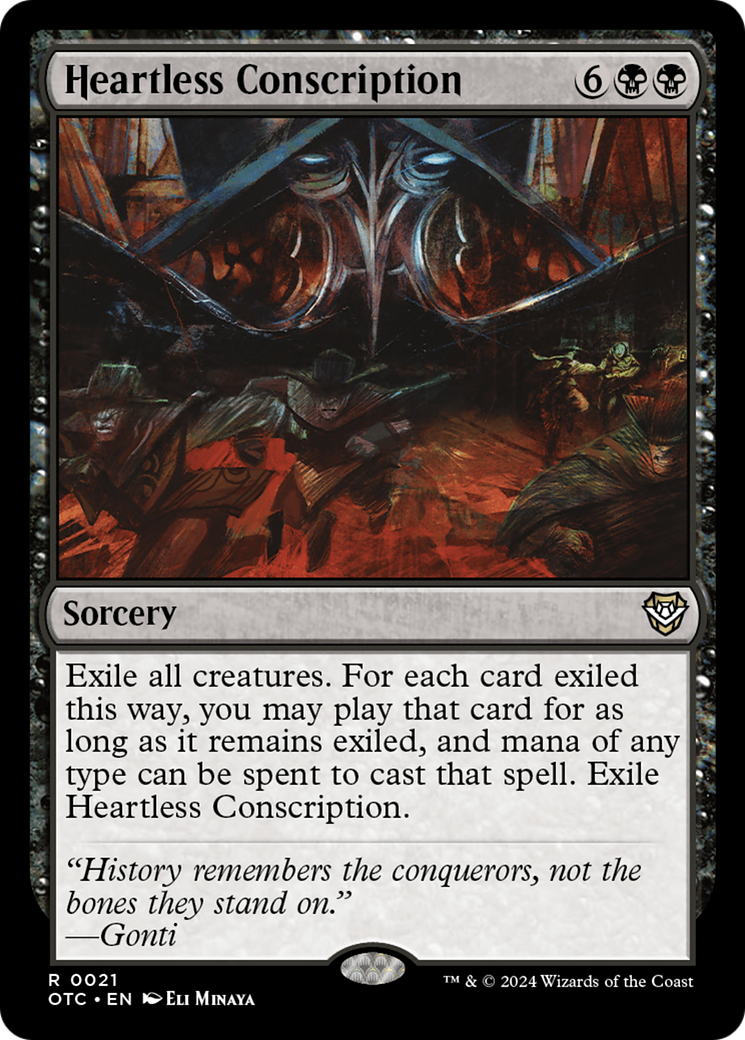 Heartless Conscription (OTC-021) [Outlaws of Thunder Junction Commander] MTG Single Wizards of the Coast