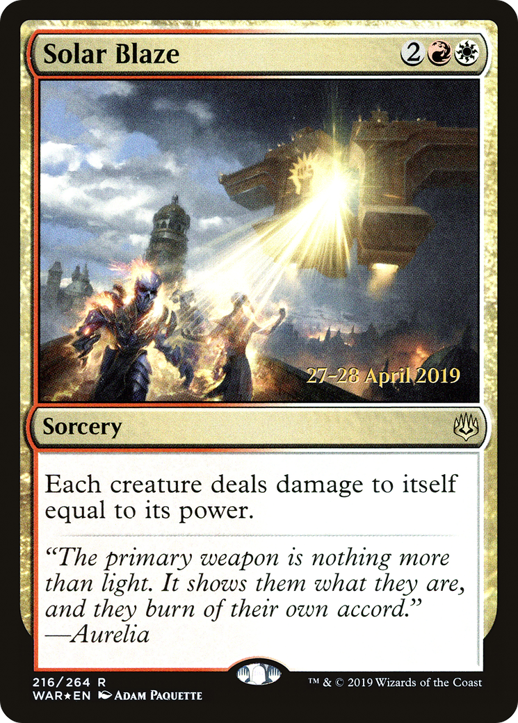 Solar Blaze (PRE-216) [War of the Spark Promos] Foil MTG Single Wizards of the Coast