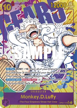 Monkey.D.Luffy (119) (Alternate Art) (OP05-119) [Awakening of the New Era] Foil One Piece Single Bandai