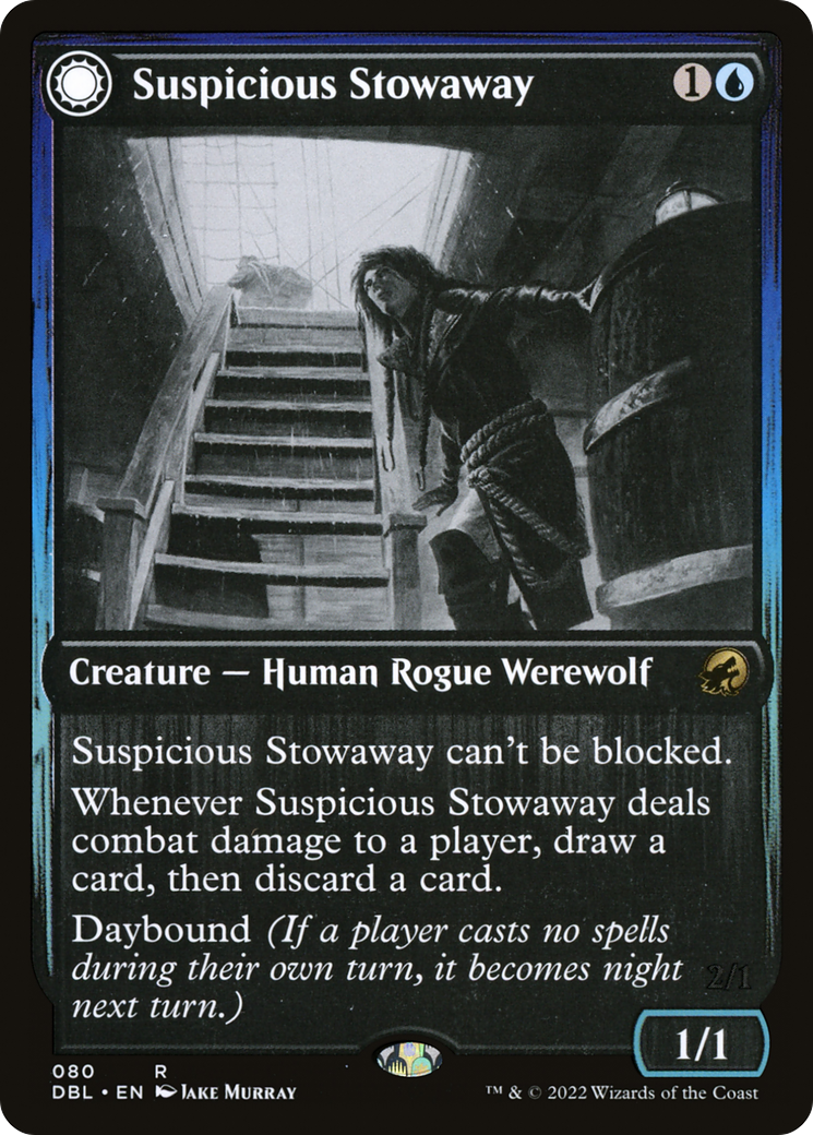 Suspicious Stowaway (DBL-080) [Innistrad: Double Feature] Foil MTG Single Wizards of the Coast