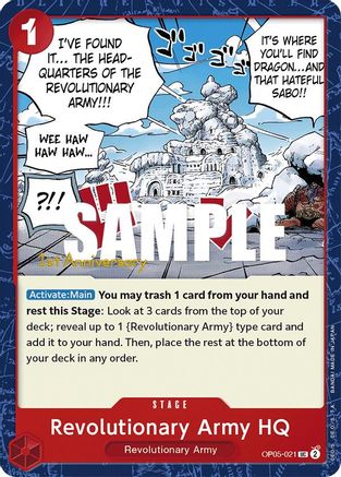 Revolutionary Army HQ (OP05-021) [Awakening of the New Era: 1st Anniversary Tournament Cards] One Piece Single Bandai