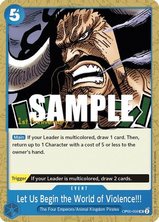 Let Us Begin the World of Violence!! (OP05-059) [Awakening of the New Era: 1st Anniversary Tournament Cards] One Piece Single Bandai