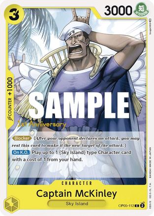 Captain McKinley (OP05-112) [Awakening of the New Era: 1st Anniversary Tournament Cards] One Piece Single Bandai