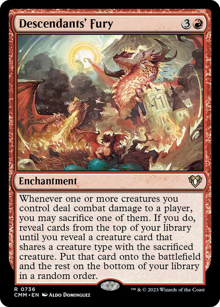 Descendants' Fury [Commander Masters] MTG Single Magic: The Gathering