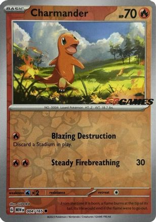 Charmander - 004/165 (EBGames Exclusive) Reverse Holofoil [Misc: Cards & Products] Pokemon Single Pokémon