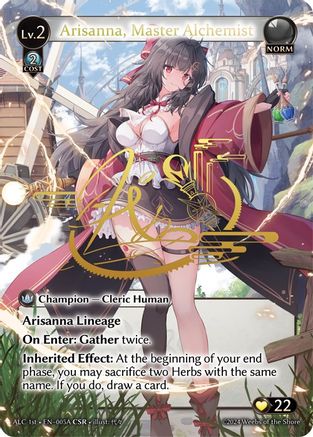 Arisanna, Master Alchemist (CSR) (005A) (ALC1E) (005A) [Alchemical Revolution] Foil Grand Archive Single Weebs of the Shore