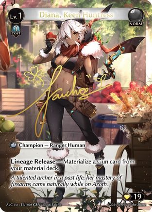 Diana, Keen Huntress (CSR) (ALC1E) (008) [Alchemical Revolution] Foil Grand Archive Single Weebs of the Shore