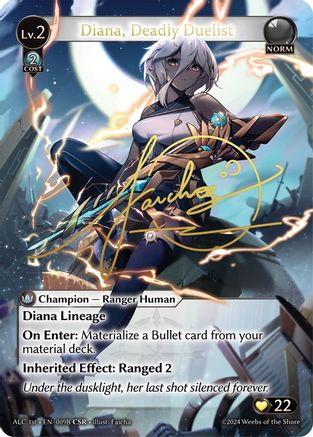 Diana, Deadly Duelist (CSR) (009B) (ALC1E) (009B) [Alchemical Revolution] Foil Grand Archive Single Weebs of the Shore