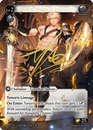 Tonoris, Might of Humanity (CSR) (013B) (ALC1E) (013B) [Alchemical Revolution] Foil Grand Archive Single Weebs of the Shore