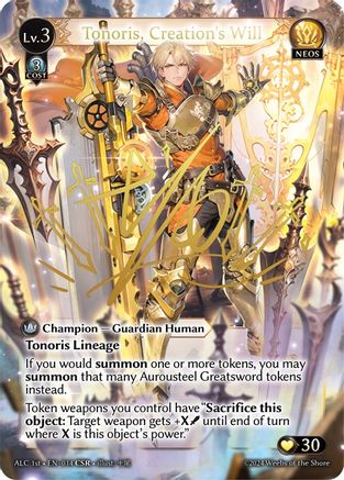 Tonoris, Creation's Will (CSR) (ALC1E) (014) [Alchemical Revolution] Foil Grand Archive Single Weebs of the Shore