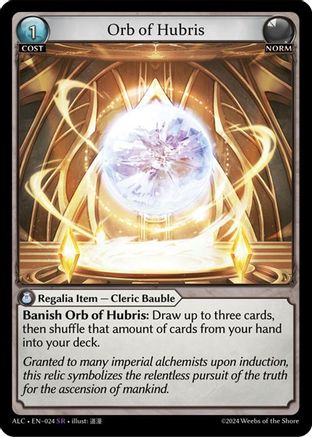 Orb of Hubris (024) [Alchemical Revolution] Foil Grand Archive Single Weebs of the Shore