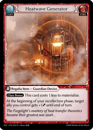 Heatwave Generator (033) [Alchemical Revolution] Grand Archive Single Weebs of the Shore