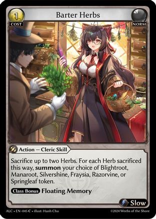 Barter Herbs (045) [Alchemical Revolution] Foil Grand Archive Single Weebs of the Shore