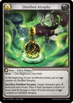 Distilled Atrophy (049) [Alchemical Revolution] Foil Grand Archive Single Weebs of the Shore