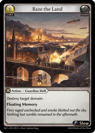 Raze the Land (070) [Alchemical Revolution] Foil Grand Archive Single Weebs of the Shore