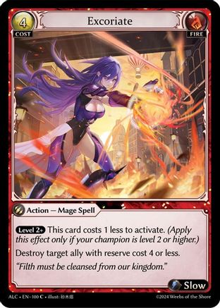 Excoriate (100) [Alchemical Revolution] Foil Grand Archive Single Weebs of the Shore