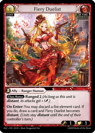 Fiery Duelist (103) [Alchemical Revolution] Foil Grand Archive Single Weebs of the Shore