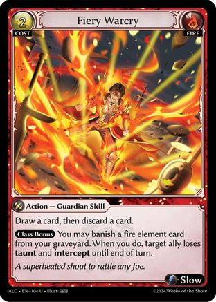 Fiery Warcry (104) [Alchemical Revolution] Foil Grand Archive Single Weebs of the Shore