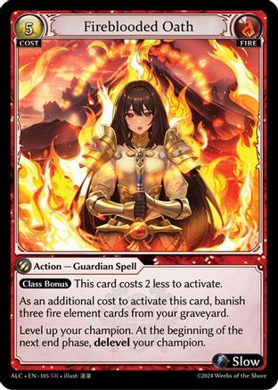 Fireblooded Oath (105) [Alchemical Revolution] Foil Grand Archive Single Weebs of the Shore