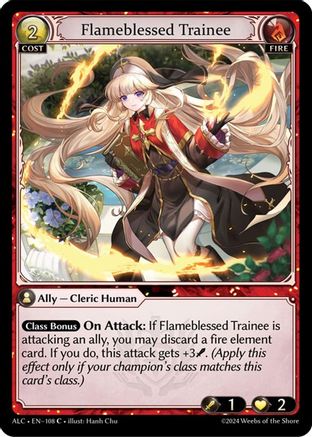 Flameblessed Trainee (108) [Alchemical Revolution] Grand Archive Single Weebs of the Shore