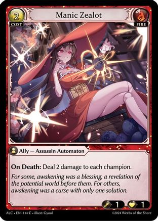 Manic Zealot (114) [Alchemical Revolution] Grand Archive Single Weebs of the Shore
