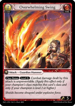 Overwhelming Swing (116) [Alchemical Revolution] Foil Grand Archive Single Weebs of the Shore