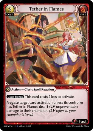Tether in Flames (119) [Alchemical Revolution] Foil Grand Archive Single Weebs of the Shore