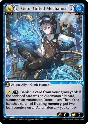 Geni, Gifted Mechanist (135) [Alchemical Revolution] Foil Grand Archive Single Weebs of the Shore