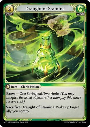 Draught of Stamina (157) [Alchemical Revolution] Foil Grand Archive Single Weebs of the Shore