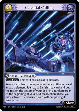 Celestial Calling (181) [Alchemical Revolution] Foil Grand Archive Single Weebs of the Shore
