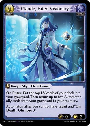Claude, Fated Visionary (182) [Alchemical Revolution] Grand Archive Single Weebs of the Shore