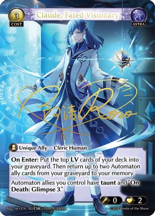 Claude, Fated Visionary (CSR) (ALC1E) (182) [Alchemical Revolution] Foil Grand Archive Single Weebs of the Shore