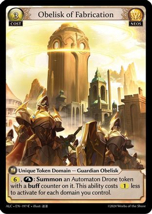 Obelisk of Fabrication (197) [Alchemical Revolution] Foil Grand Archive Single Weebs of the Shore